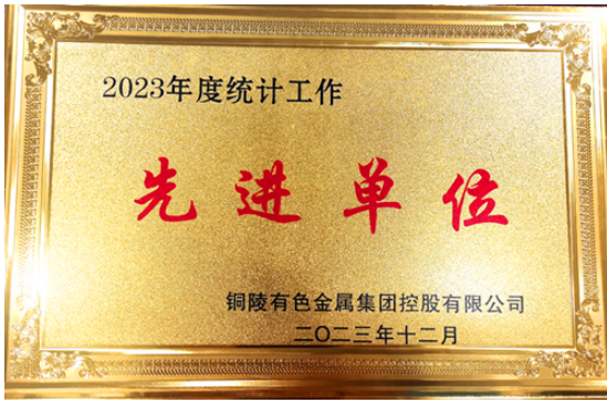 公司获得2023年度&ldquo;统计工作先进单位&rdquo;荣誉称号